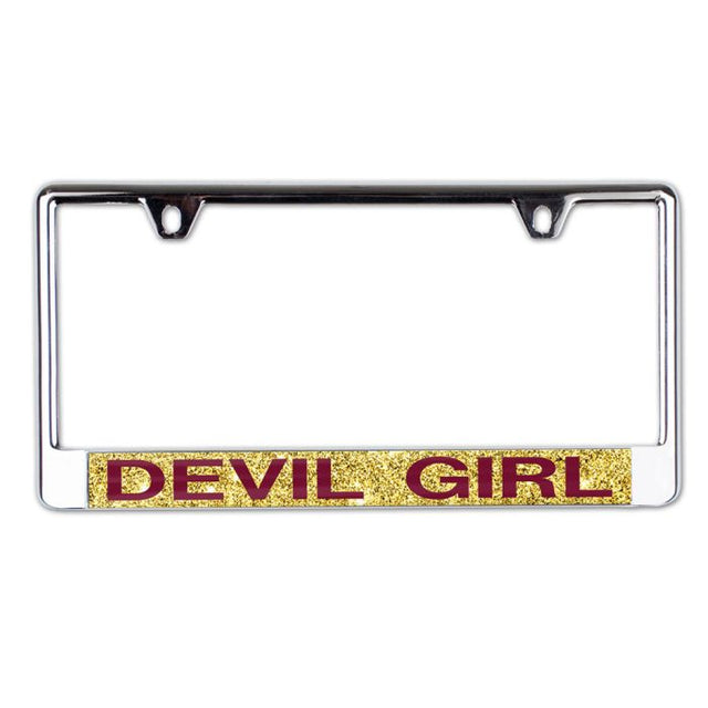 Arizona State Sun Devils GLITTER BACKGROUND Lic Plt Frame B/O Metallic