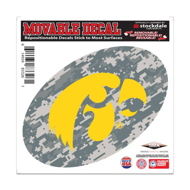 Calcomanía para todo tipo de superficies con diseño de camuflaje de Iowa Hawkeyes, 6" x 6"