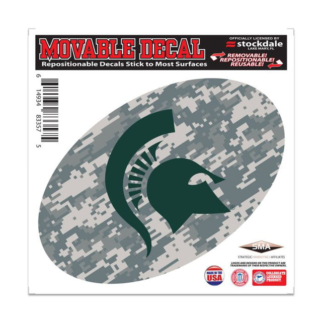 Calcomanía para todo tipo de superficies con diseño de camuflaje de los Spartans de Michigan State, 6" x 6"