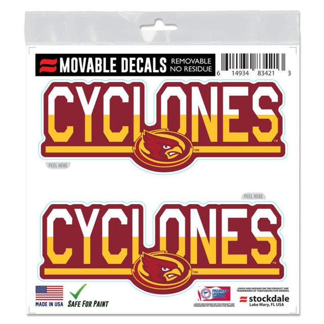 Calcomanía para todo tipo de superficies de Iowa State Cyclones COLOR DUO de 6" x 6"