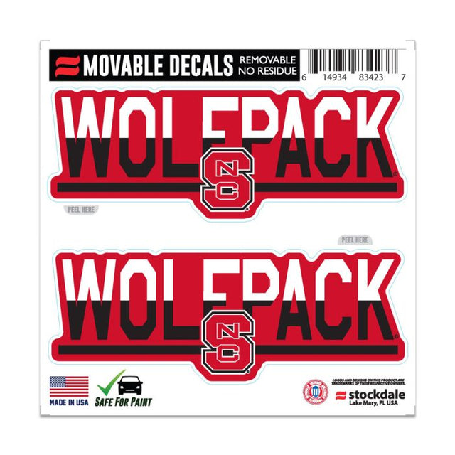 Calcomanía para todas las superficies COLOR DUO de NC State Wolfpack de 6" x 6"