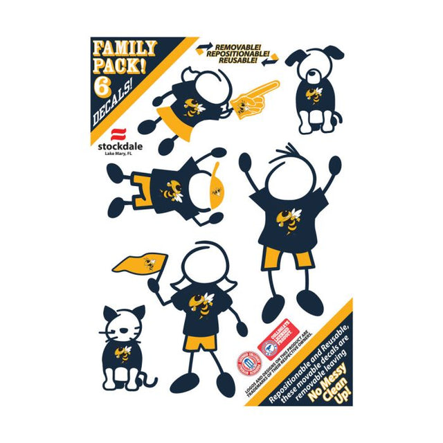 Georgia Tech Yellow Jackets FAMILY PACK All Surface Decals 5" x 7"