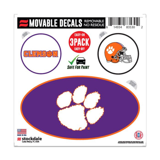 Calcomanía para todas las superficies de los Clemson Tigers, 6" x 6"