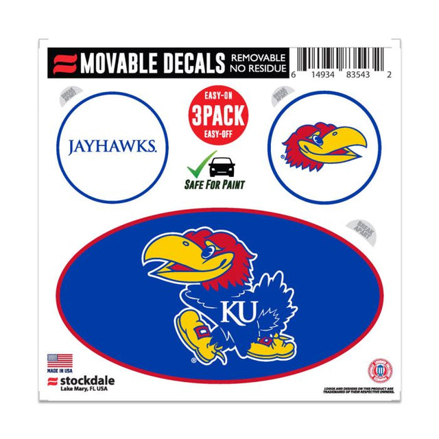 Calcomanía para todas las superficies de los Kansas Jayhawks, 6" x 6"