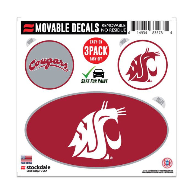 Calcomanía para todas las superficies de los Washington State Cougars, 6" x 6"