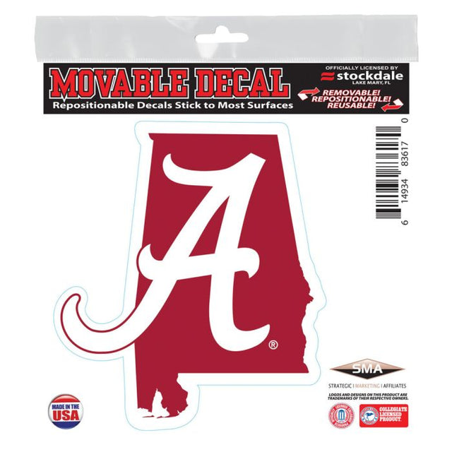 Alabama Crimson Tide STATE All Surface Decal 6" x 6"