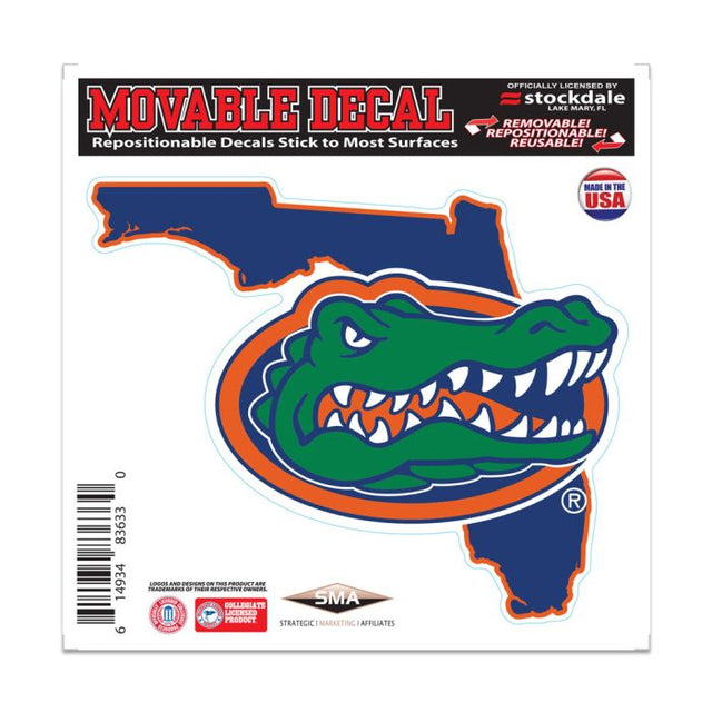 Calcomanía para todo tipo de superficies de Florida Gators STATE de 6" x 6"