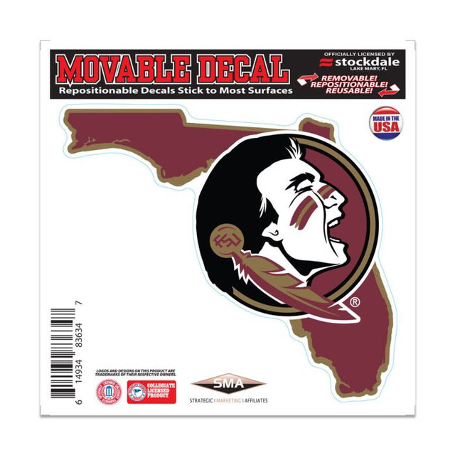 Calcomanía para todas las superficies de los Florida State Seminoles STATE de 6" x 6"