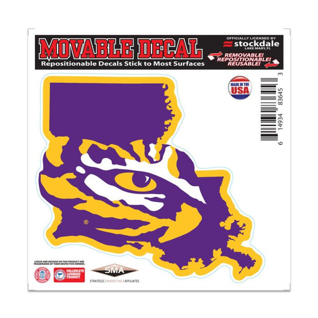 Calcomanía para todas las superficies de LSU Tigers STATE de 6" x 6"