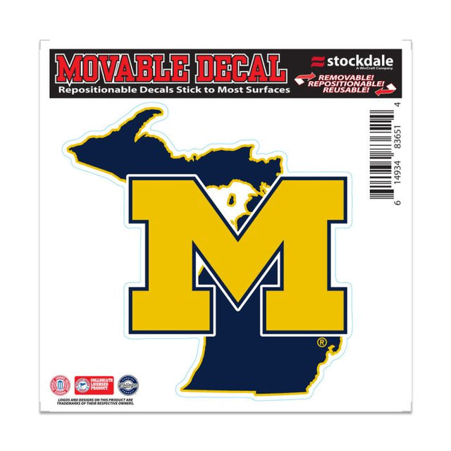 Michigan Wolverines STATE All Surface Decal 6" x 6"