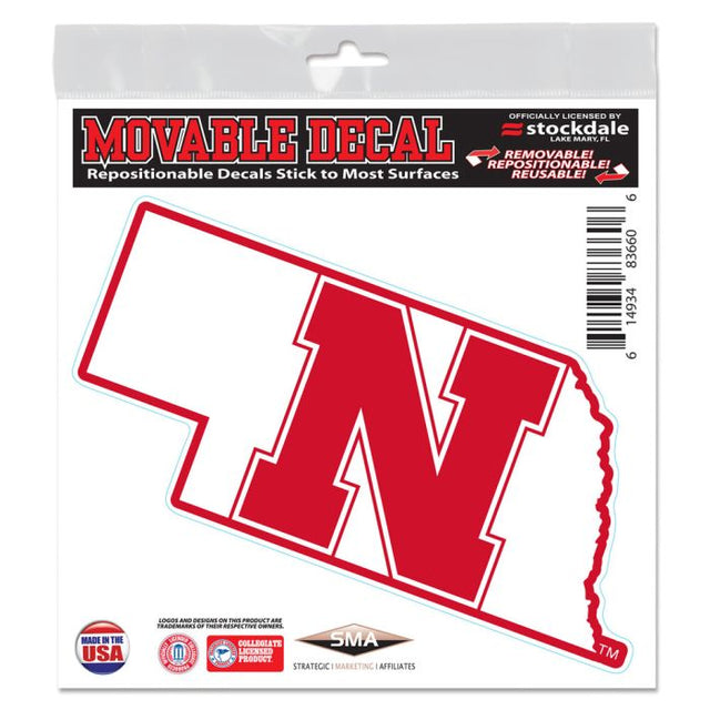 Nebraska Cornhuskers STATE All Surface Decal 6" x 6"