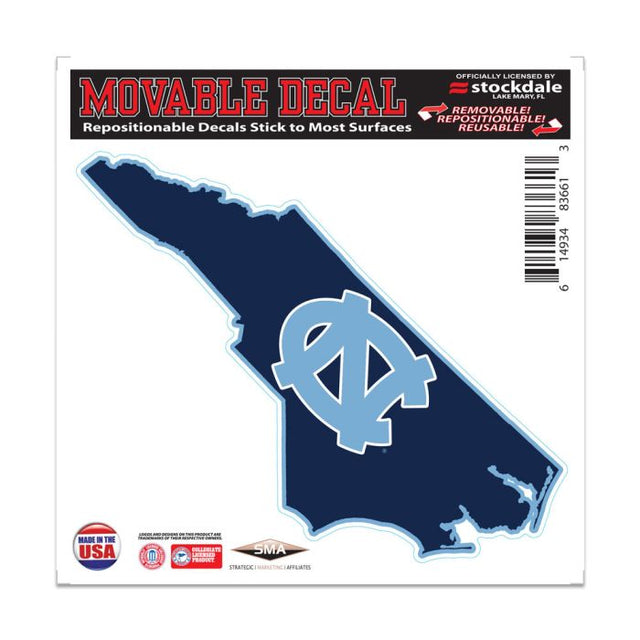 North Carolina Tar Heels STATE All Surface Decal 6" x 6"