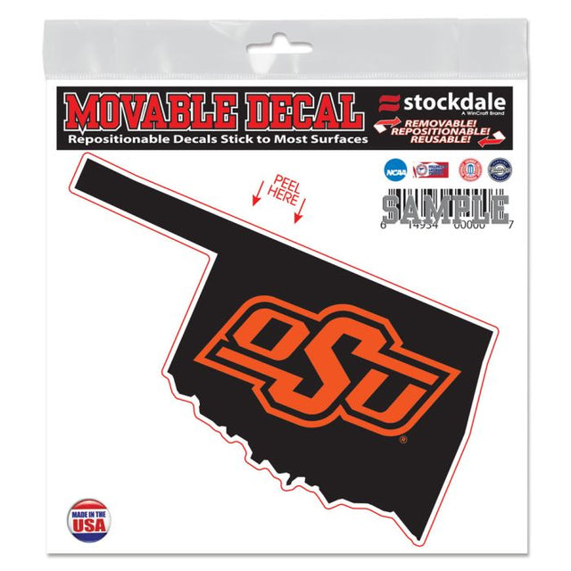 Oklahoma State Cowboys STATE SHAPE All Surface Decal 6" x 6"