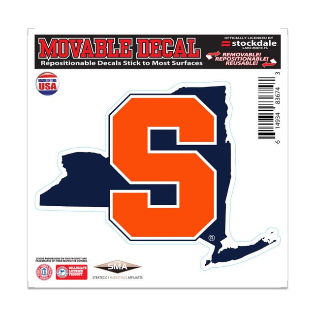 Calcomanía para todas las superficies de Syracuse Orange STATE de 6" x 6"