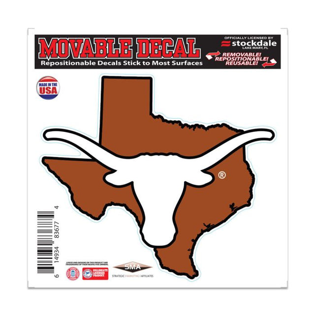 Calcomanía para todas las superficies del estado de Texas Longhorns, 6" x 6"