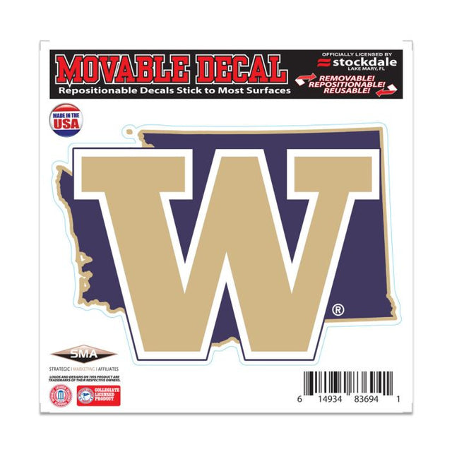 Washington Huskies STATE All Surface Decal 6" x 6"