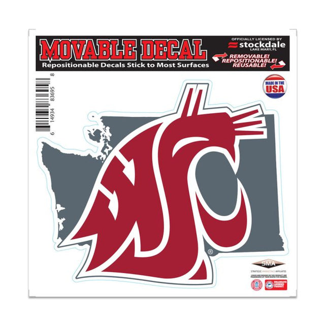 Washington State Cougars STATE All Surface Decal 6" x 6"