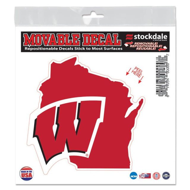 Wisconsin Badgers STATE All Surface Decal 6" x 6"