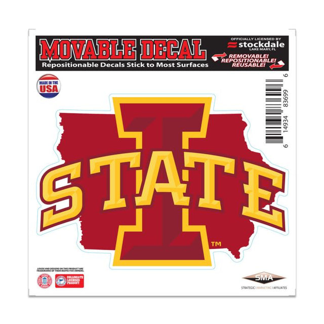 Calcomanía para todas las superficies de Iowa State Cyclones STATE de 6" x 6"