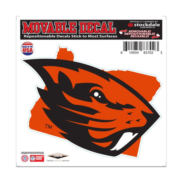 Calcomanía para todas las superficies de Oregon State Beavers STATE de 6" x 6"