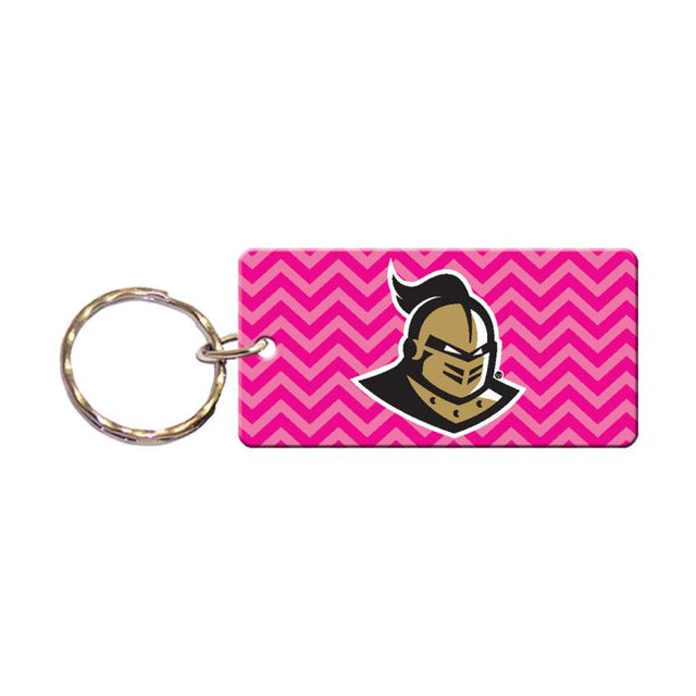 UCF Knights PINK CHEVRON Keychain Rectangle