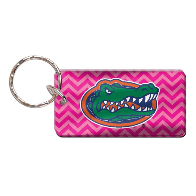 Llavero rectangular con CHEVRON rosa de Florida Gators