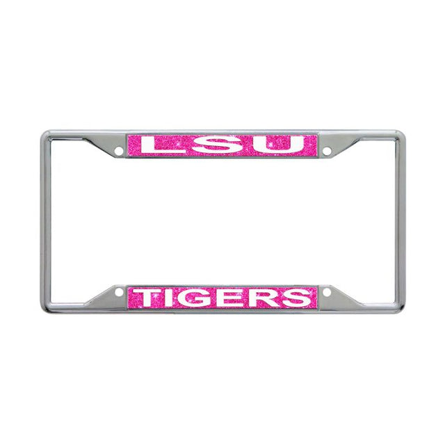 LSU Tigers GLITTER BACKGROUND Lic Plt Frame S/S Printed