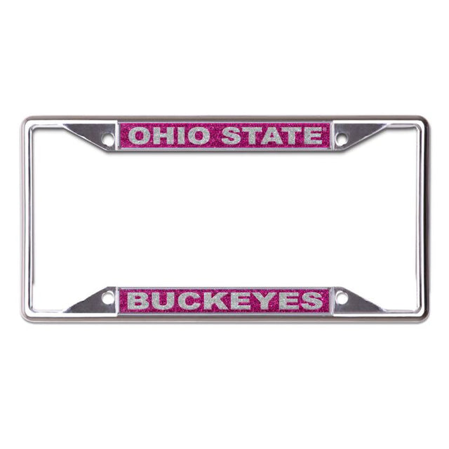 Ohio State Buckeyes PINK GLITTER/BUCKEYES Lic Plt Frame S/S Printed