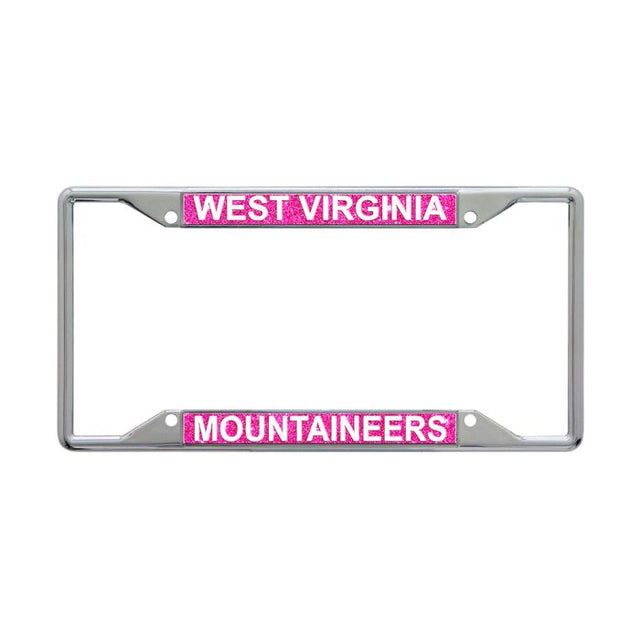 West Virginia Mountaineers GLITTER BACKGROUND Lic Plt Frame S/S Printed