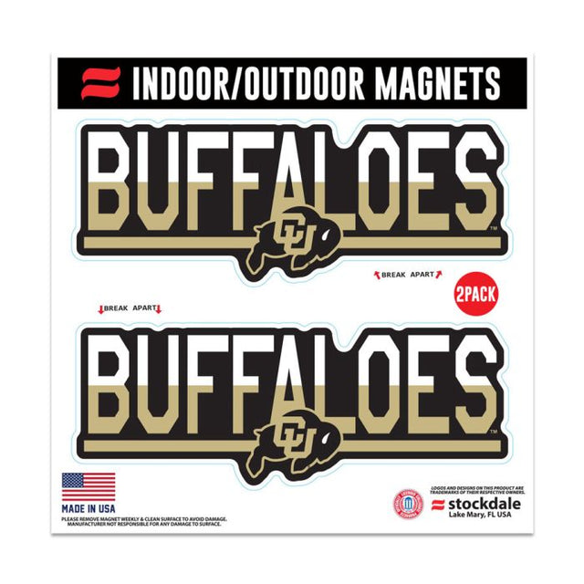 Imanes para exteriores COLOR DUO de Colorado Buffaloes, 6" x 6"