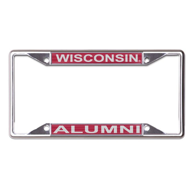 Marco de licencia de alumno de Wisconsin Badgers, de acero inoxidable, estampado