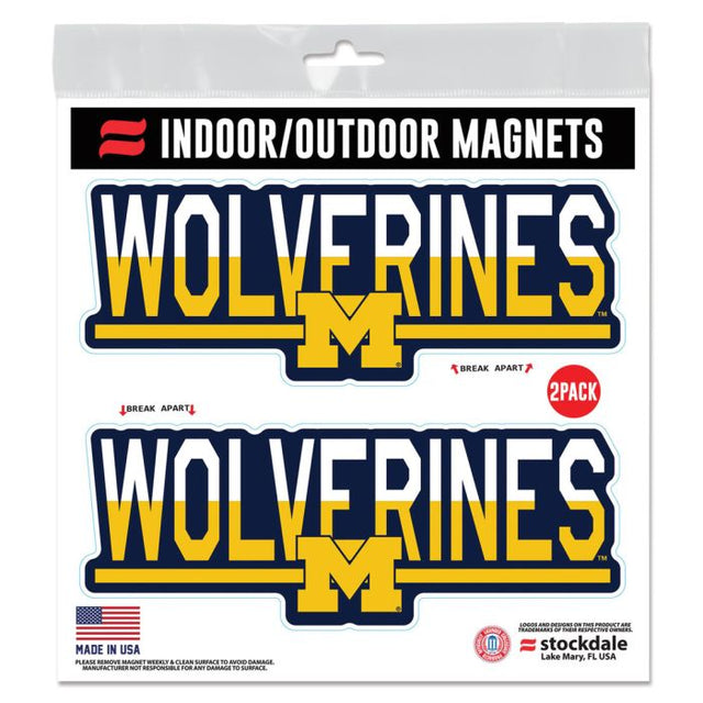 Imanes para exteriores de 6" x 6" de Michigan Wolverines COLOR DUO