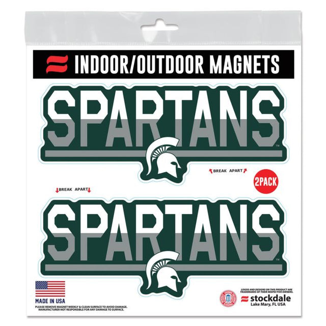 Imanes para exteriores de 6" x 6" de Michigan State Spartans COLOR DUO