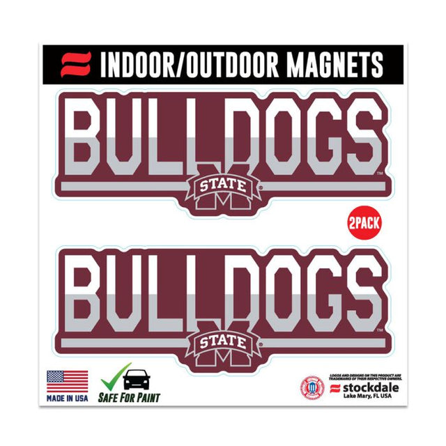 Imanes para exteriores de 6" x 6" de Mississippi State Bulldogs COLOR DUO