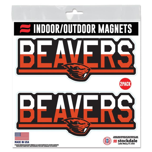 Oregon State Beavers COLOR DUO Outdoor Magnets 6" x 6"