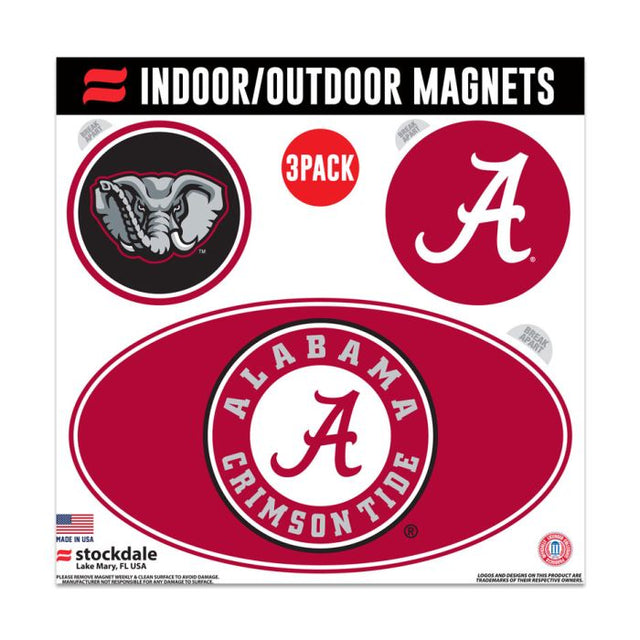 Imanes para exteriores de Alabama Crimson Tide de 6" x 6"