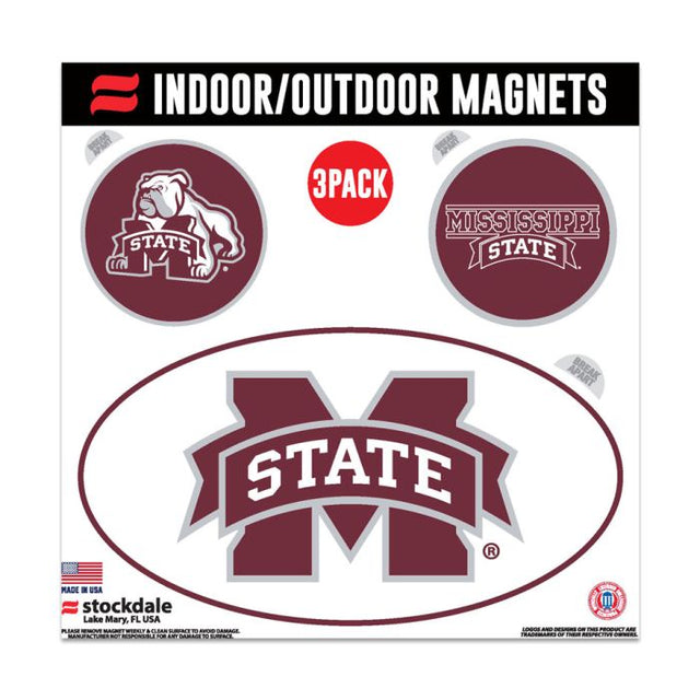 Imanes para exteriores de Mississippi State Bulldogs, 6" x 6"