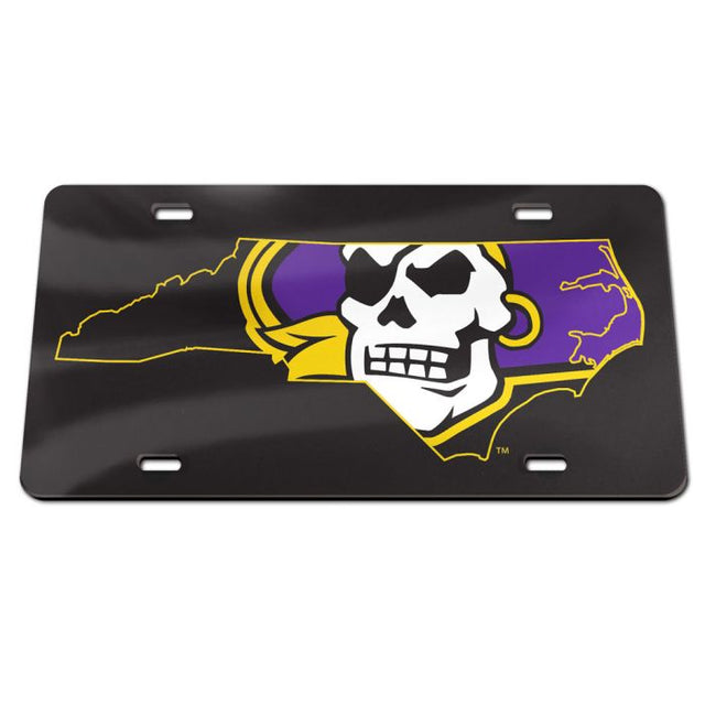 Matrícula especial de acrílico de East Carolina Pirates STATE