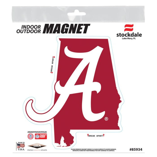 Alabama Crimson Tide STATE Outdoor Magnets 6" x 6"