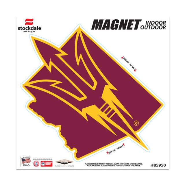 Arizona State Sun Devils STATE Outdoor Magnets 6" x 6"