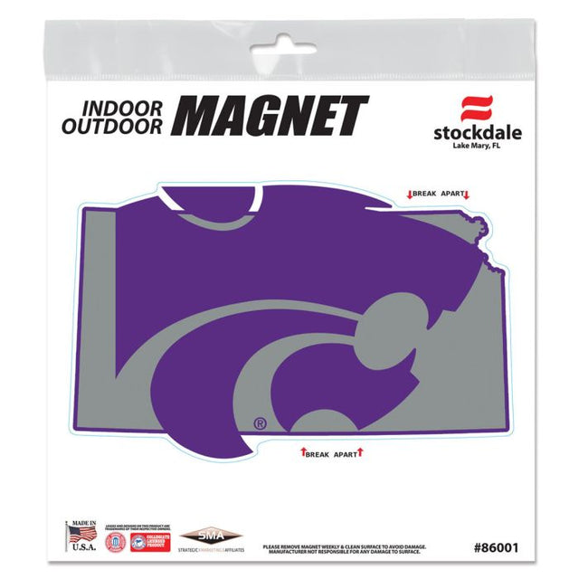 Kansas State Wildcats STATE Outdoor Magnets 6" x 6"