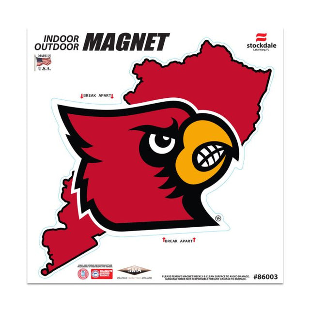 Imanes para exteriores del estado de los Louisville Cardinals, 6" x 6"