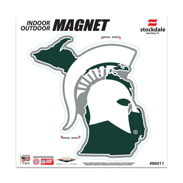 Michigan State Spartans STATE Outdoor Magnets 6" x 6"