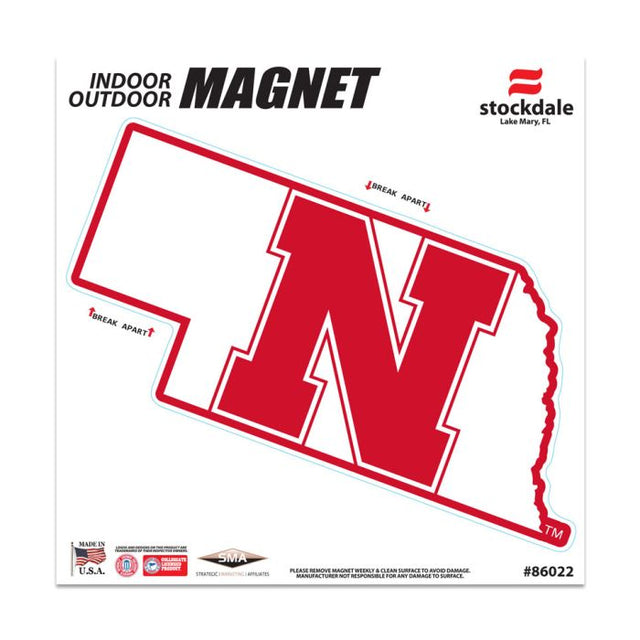 Nebraska Cornhuskers STATE Outdoor Magnets 6" x 6"