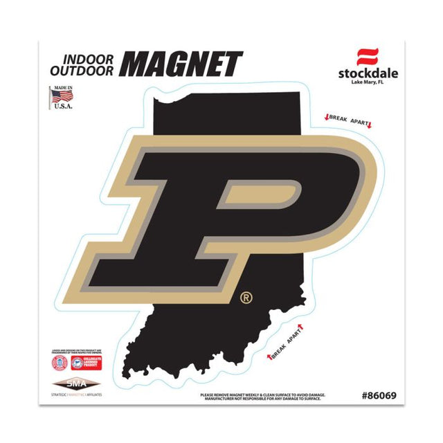 Imanes para exteriores de Purdue Boilermakers STATE de 6" x 6"