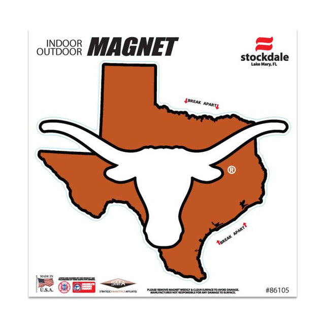 Texas Longhorns STATE Outdoor Magnets 6" x 6"