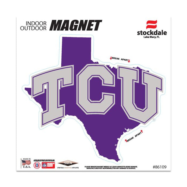 Imanes para exteriores del estado de TCU Horned Frogs de 6" x 6"