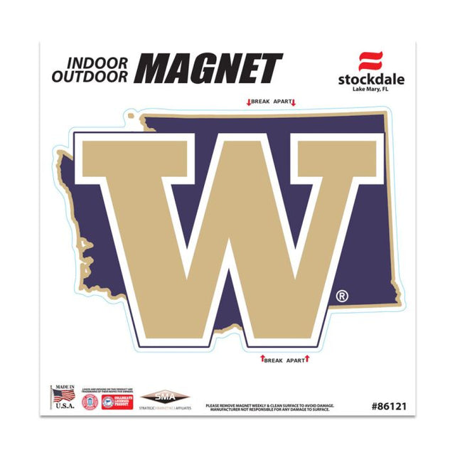 Imanes para exteriores del estado de Washington Huskies, 6" x 6"