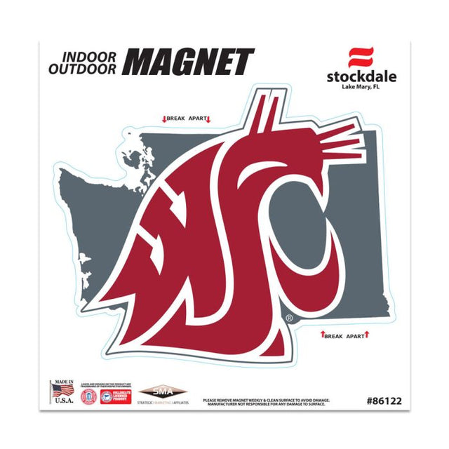 Washington State Cougars STATE Outdoor Magnets 6" x 6"