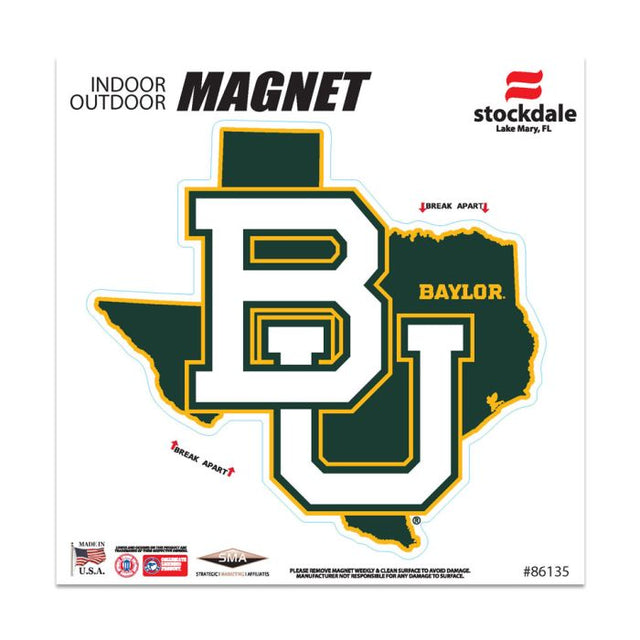 Imanes para exteriores de los Baylor Bears de 6" x 6"